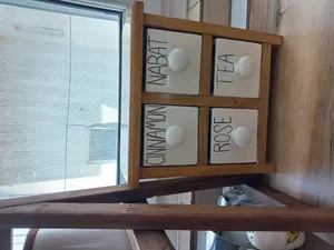 تجریه خرید جا ادویه 4 پارچه مدل چوبی و سرامیکی کد Text04