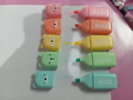 ماژیک علامت گذار مدل قاب دار طرح خرس کد 01  بسته 6 عددی