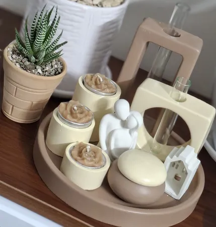 ست 10 تکه دکوری بتنی مدل رومیزی طرح کلاسیک