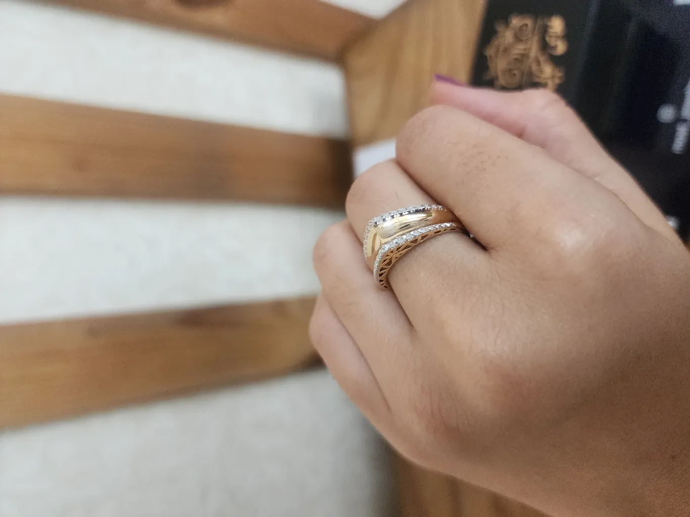 انگشتر طلا 18 عیار زنانه طلای مستجابی مدل  آوا کد 67037
