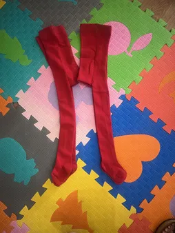 جوراب شلواری دخترانه ویزیون کد VSS09 رنگ قرمز