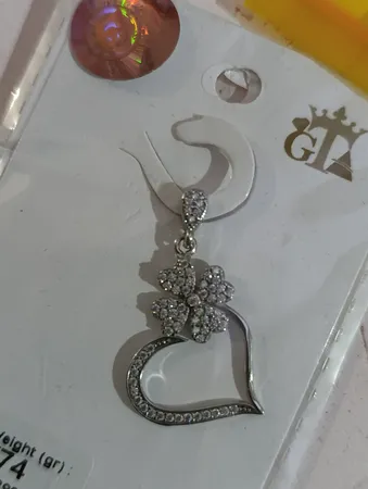 گردنبند نقره زنانه مدل قلب AMT_M107