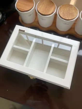 ست سطل و جای دستمال کد 4021 به همراه جعبه تی بگ و جاکاردی