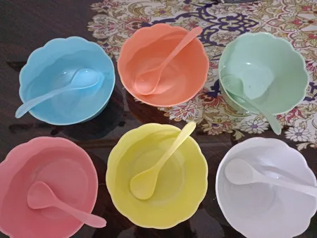 کاسه مدل شنتیا مجموعه 6 عددی به همراه قاشق