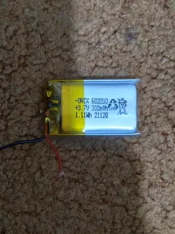 باتری لیتیوم یون مدل 602030 ظرفیت 300 میلی آمپر ساعت