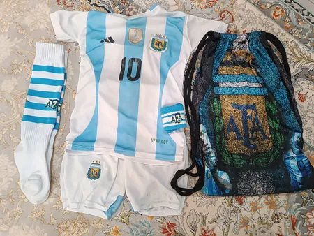 ست 6 تکه لباس ورزشی مدل مسی جام جهانی 2023 طرح آرژانتین
