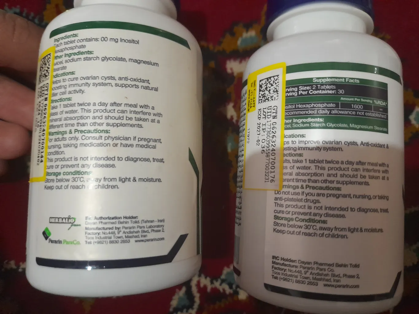 قرص آی پی 6 اینوسیتول هگزا فسفات ام پلاس بسته 60 عددی