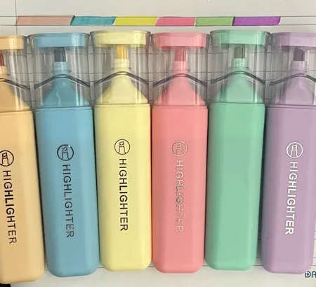 ماژیک علامت گذار مدل طرح پاستلی مجموعه 6 عددی