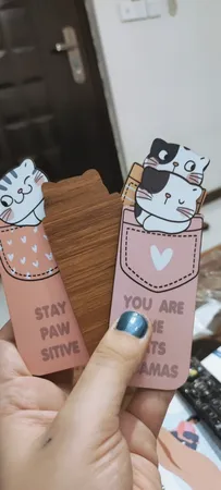 نشانگر کتاب باروچین مدل گربه های با مزه کد bk-12 بسته 4 عددی