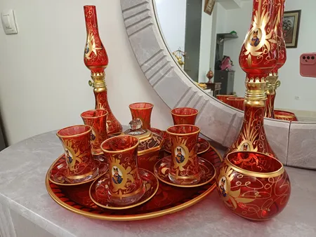 سرویس چای خوری 17 پارچه مدل شاه عباسي