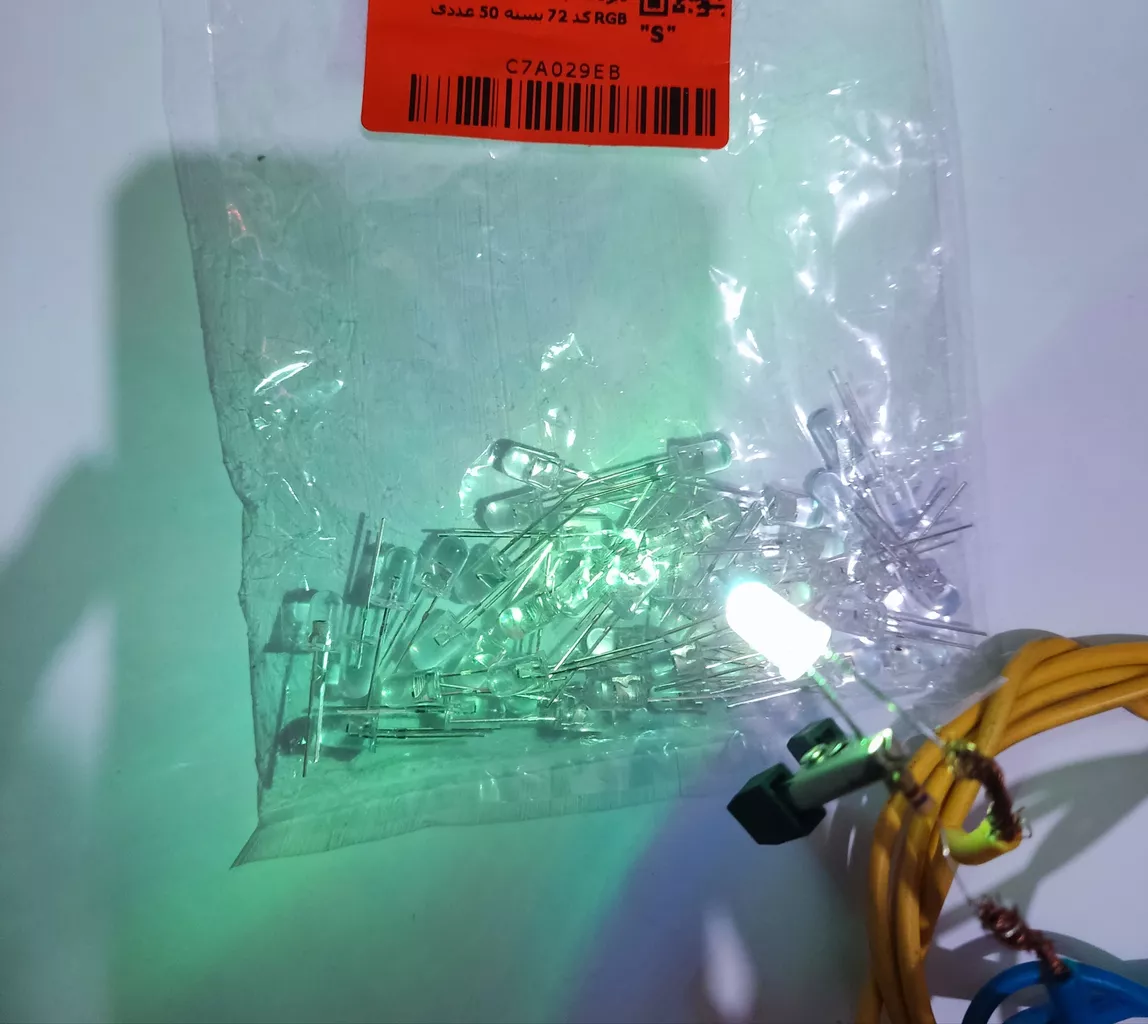 دیود لامپ ال ای دی مدل 5mm RGB کد 72 بسته 50 عددی