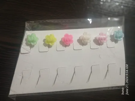 سوزن روسری زنانه مدل گل رز مجموعه 6 عددی