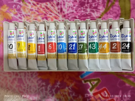 رنگ اکریلیک 12 رنگ رپین مدل 901006 حجم 22 میلی لیتر