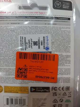 فلش مموری سن دیسک مدل Ultra Dual Drive Luxe ظرفیت 128 گیگابایت