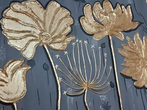 تجریه خرید تابلو نقاشی ورق طلا طرح دکوراتیو نقش برجسته کد 0158