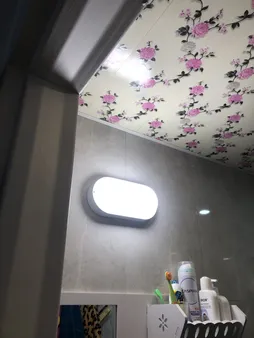 چراغ حمام دیواری پرتو درخشان مدل واترپروف IP65 طرح روکار بیضی