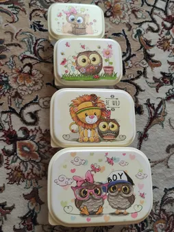 ظرف نگهدارنده غذای کودک مدل جغد کد PK-H336 بسته 4 عددی