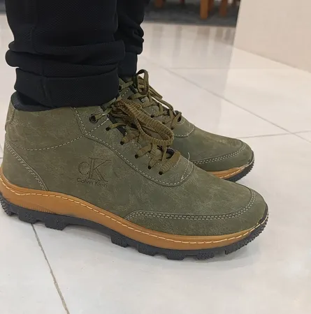 نیم بوت مردانه مدل 209008623 کوهستان طرح کلوین رنگ سبز تیره