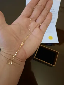 زنجیر طلا 18 عیار زنانه طلای مستجابی مدل کاملیا کد SH40