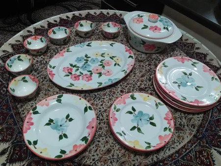 پیش دستی طرح بهار گل ها کد Bpp006 مجموعه 6 عددی