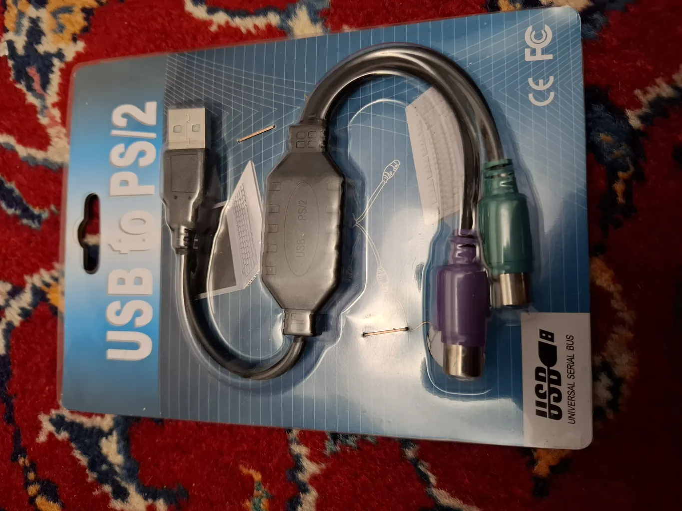 کابل تبدیل ps2 به USB به طول 30 سانتی متر