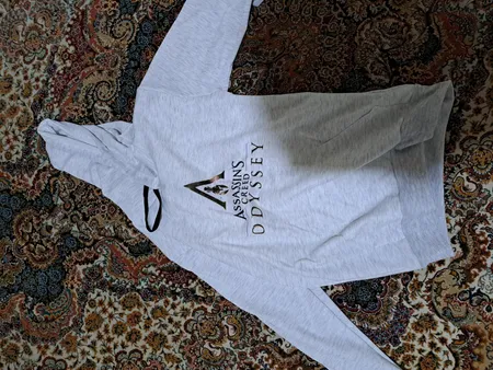 هودی مردانه طرح Assassins کد S436 رنگ طوسی