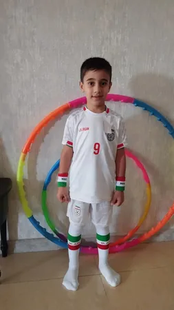 ست 5 تکه لباس ورزشی پسرانه طرح ایران مدل جام جهانی2022