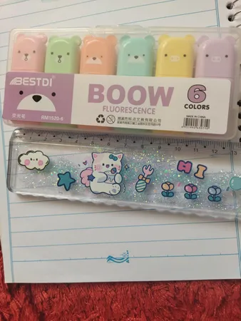 ماژیک علامت گذار مدل قاب دار طرح خرس کد 01  بسته 6 عددی