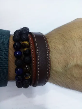 دستبند چرم وارک مدل رهام کد rb211