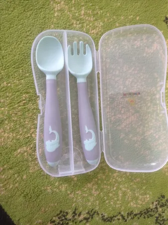 قاشق چنگال کودک مدل آموزشی بسته دو عددی