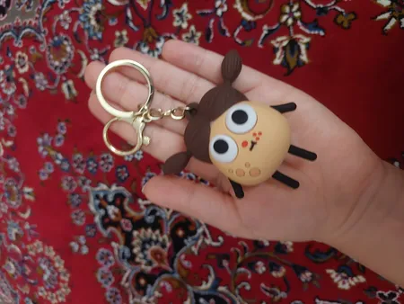 جاکلیدی دخترانه مدل سیلیکونی طرح دختر چشم برجسته کد JIMI110