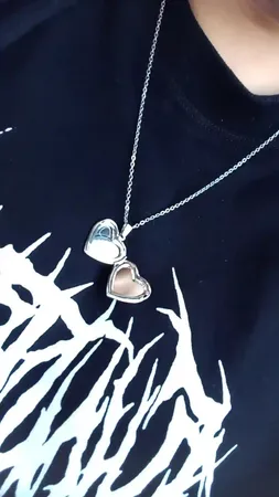 گردنبند زنانه مدل قاب عکس جادویی حرارتی طرح قلب