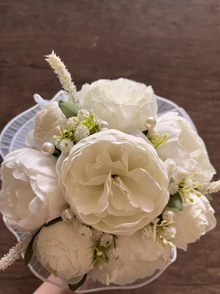 دسته گل مصنوعی عروس مدل مروارید