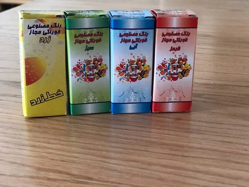 رنگ خوراکی قرمز و سبز و آبی و زرد طلایی آمیتیدا - 200 گرم بسته 4 عددی