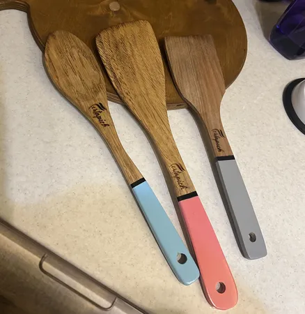 سرویس کفگیر و ملاقه 3 پارچه فرتاپیچ مدل چوبی کد 026