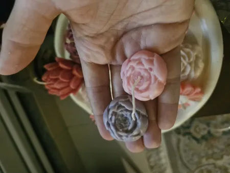 قالب شمع مدل گل پیونی وارمری