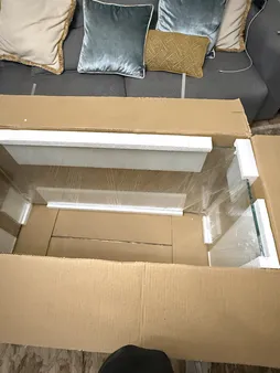 میز جلو مبلی شیشه خم اطلس 12 میل طول 110 سانتی متر