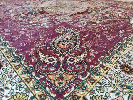 رومیزی ترمه نگین خاتم یزد طرح افشاری کد ZRSH