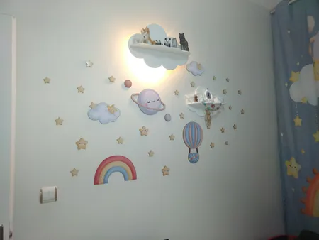 استیکر چوبی کودک باروچین مدل آسمان زیبا کد 1276