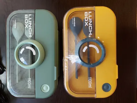 ظرف سفری مدل 1100 طرح دوربین به همراه قاشق و چنگال