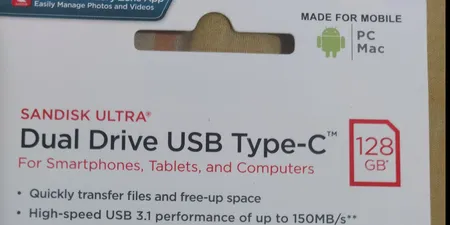 فلش مموری سن دیسک مدل Ultra Dual Drive USB Type-C ظرفیت 128 گیگابایت