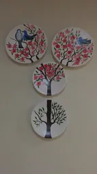 بشقاب سفالی کد D4-A مجموعه چهار عددی