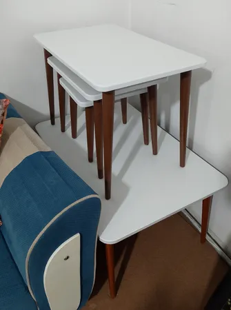 میز پذیرایی مستطیلی مدل مینیمال کد 25 مجموعه چهار عددی