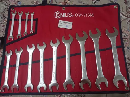 مجموعه 13 عددی آچار دوسر تخت جنیوس مدل OW-713M کد 13