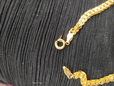 گردنبند طلا 18 عیار زنانه طلای مستجابی مدل لیزر کات کد 45