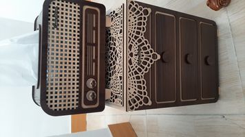 ست سطل و جای دستمال کاغذی سایان هوم مدل رادیو و دراور