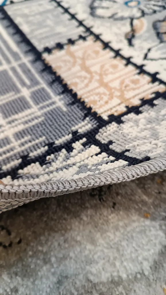 گلیم ماشینی سهند مدل GJZ0.0Z زمینه نقره ای