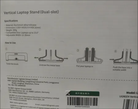 پایه نگهدارنده لپ تاپ یوگرین مدل  LP258-60643