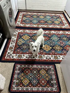 تجریه خرید گلیم ماشینی دنیای فرش طرح کتیبه کد 412