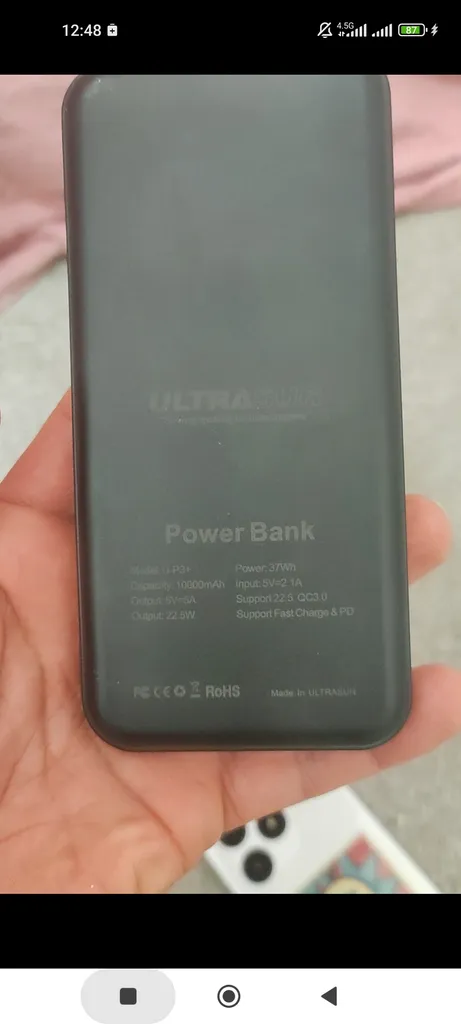 پاوربانک اولتراسور مدل +U-P3 ظرفیت 10000 میلی آمپر ساعت